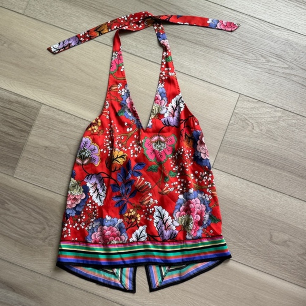 Express Vibrant Striped Halter Top